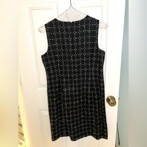 Ann Taylor Black and White Textured Midi Dress